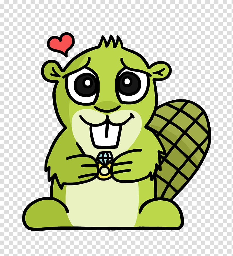 green beaver holding diamond ring , Engagement Adsy transparent background PNG clipart