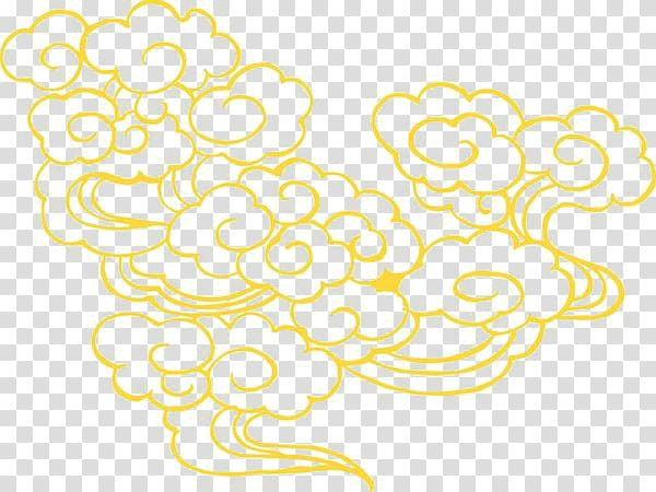 Petal Point Floral design Pattern, Clouds s,Chinese wind yellow clouds transparent background PNG clipart