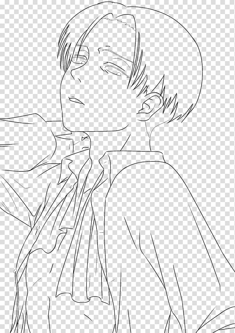 Levi Line art Eren Yeager Attack on Titan Sketch, sketch lines transparent background PNG clipart