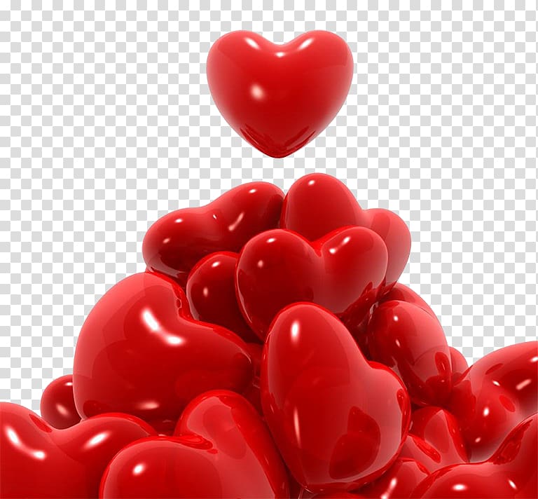 red heart , Heart Valentines Day , 3D Hearts transparent background PNG clipart