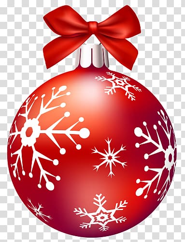 red bow christmas ball transparent background PNG clipart