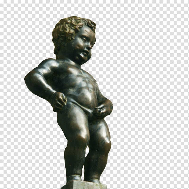 concrete statue of baby, Manneken Pis transparent background PNG clipart