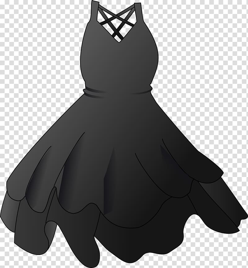 women's black crisscross back sleeveless A-line dress art, Black Party Dress transparent background PNG clipart