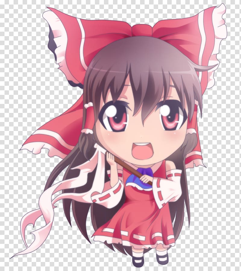 Reimu Hakurei Touhou Project Mangaka Chibi Anime, Chibi transparent background PNG clipart