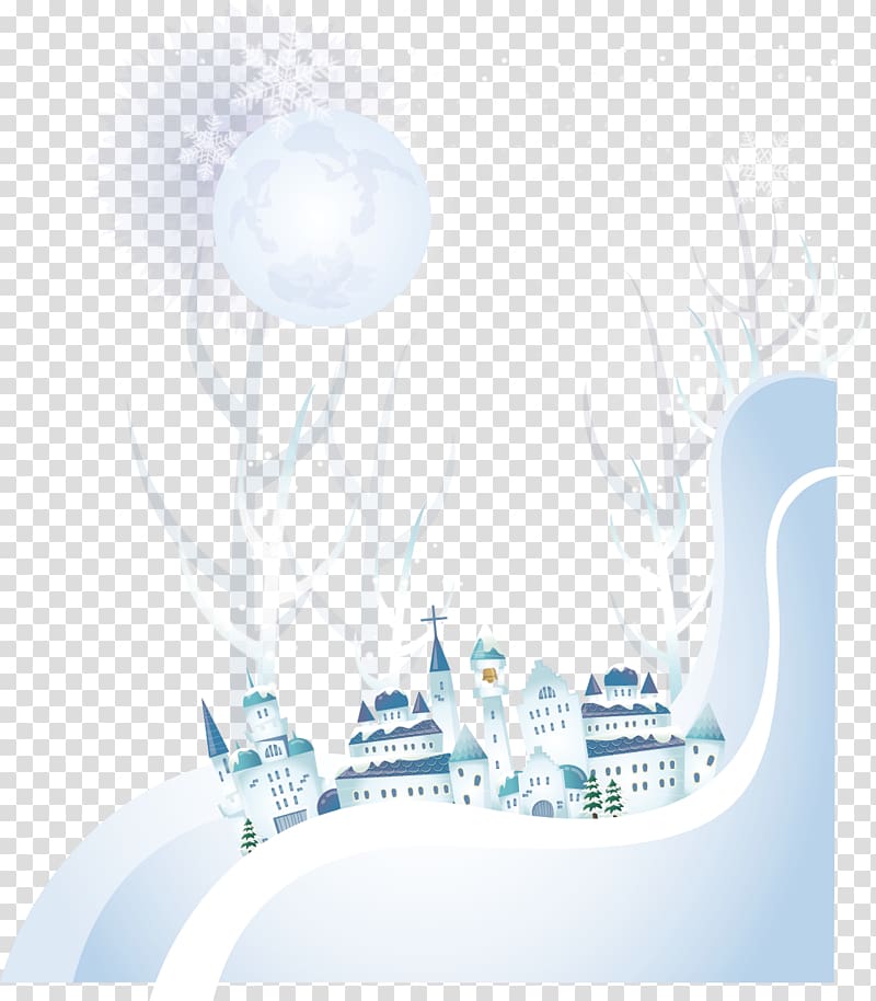 Euclidean Snow Illustration, Snowy winter tourism creatives transparent background PNG clipart