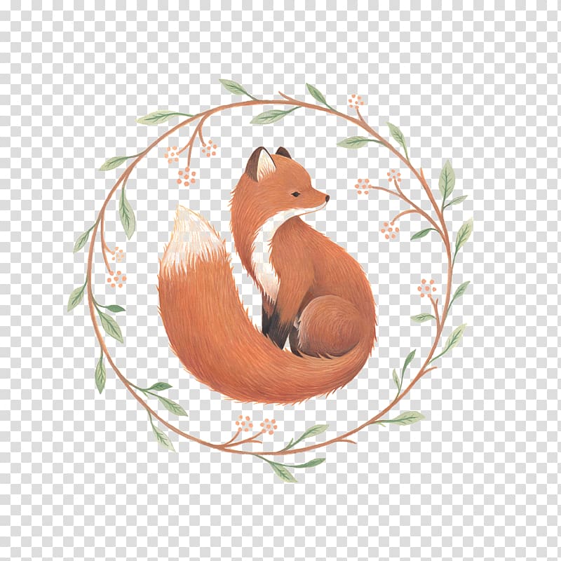 brown racoon , Fox On Main Drawing Illustration, Hand-painted fox transparent background PNG clipart