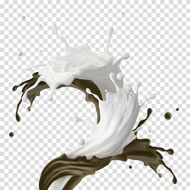 white and black liquids , Milkshake Splash , White chocolate grandma effect element transparent background PNG clipart