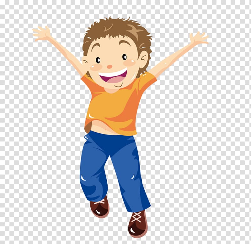 jumping boy illustration, Kids Like Us Child Animation Cartoon Party, Hand-painted boys transparent background PNG clipart