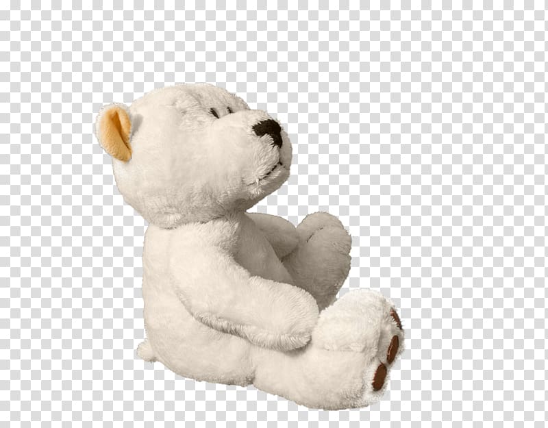 white bear plush toy, Teddy Bear Sideview transparent background PNG clipart