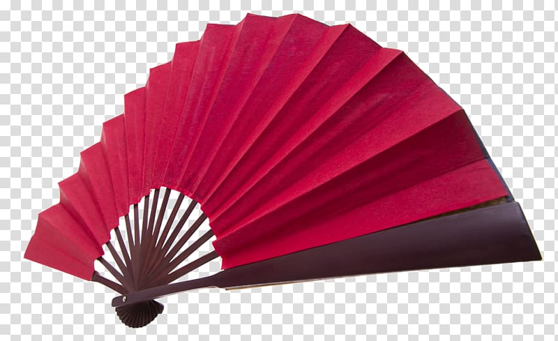 Paper Hand fan , Red fan transparent background PNG clipart