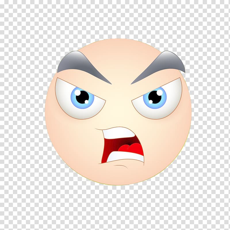 Eye Facial expression Face Anger, Free to pull crazy expression material transparent background PNG clipart