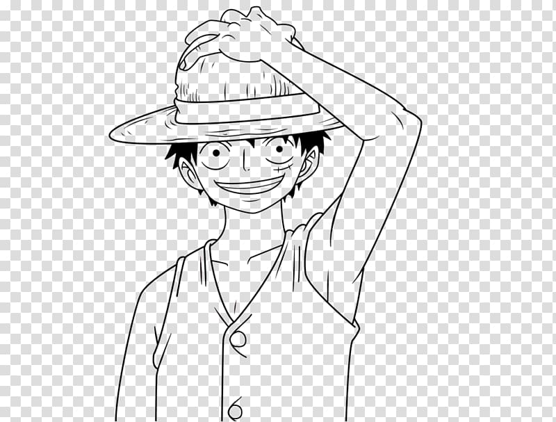 Monkey D. Luffy Line art Drawing Sketch, One Piece manga transparent background PNG clipart