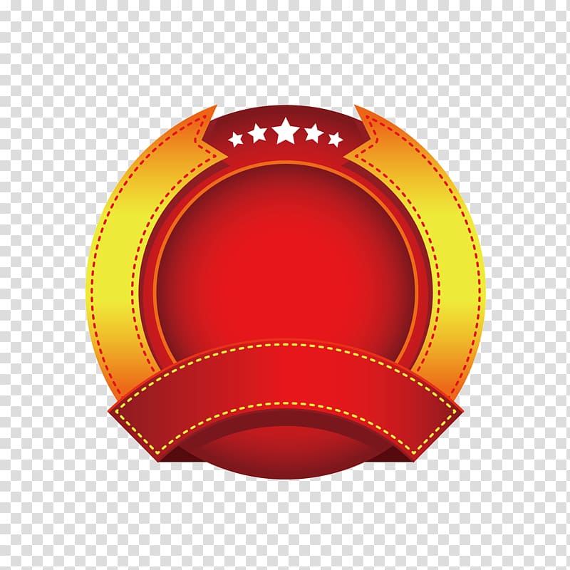 red and gold boarder illustration, Red round business label transparent background PNG clipart