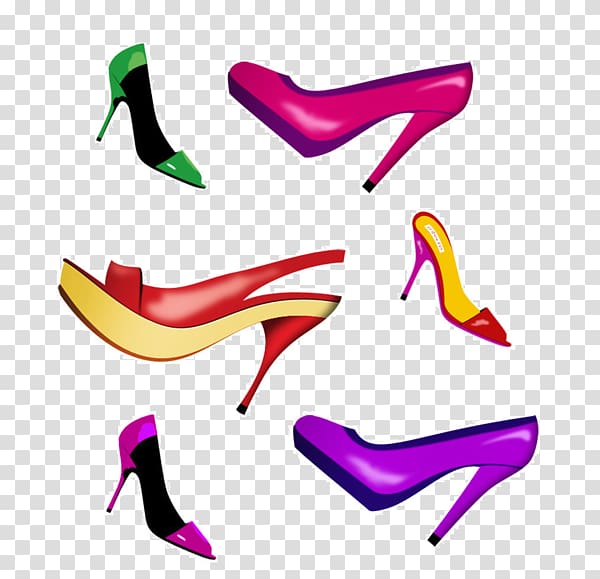 High-heeled footwear Shoe, Floating high heels transparent background PNG clipart
