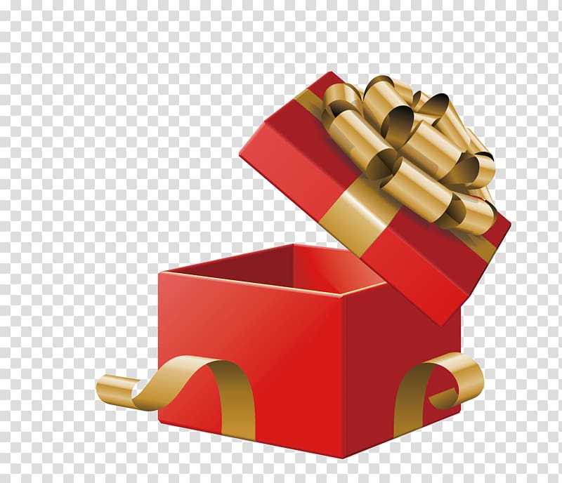 Gift Box Christmas Illustration, red gift box transparent background PNG clipart
