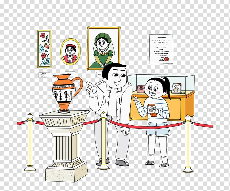 Museum, Dad took the kids to the museum transparent background PNG clipart