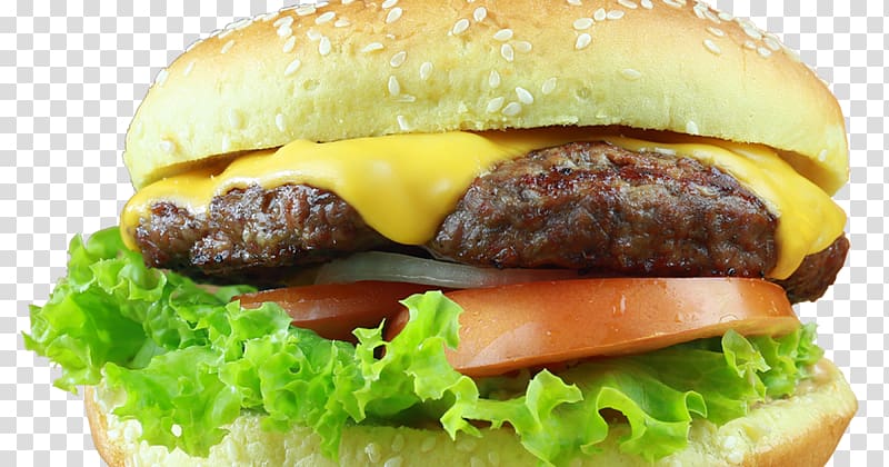 Hamburger Cheeseburger Fast food Junk food Buffalo burger, beef burger transparent background PNG clipart