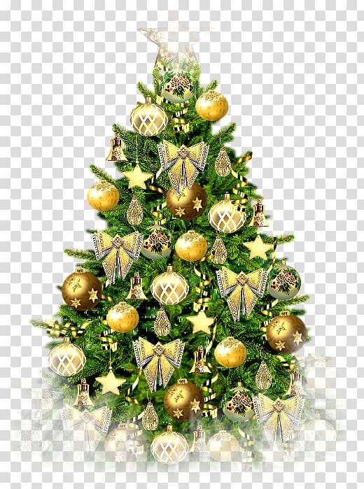 Christmas tree , Golden Christmas tree transparent background PNG clipart