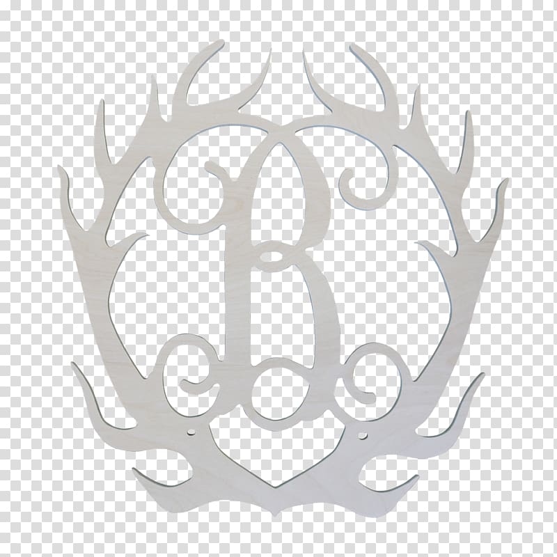 Monogram Letter Initial Door hanger Wood, Antler transparent background PNG clipart