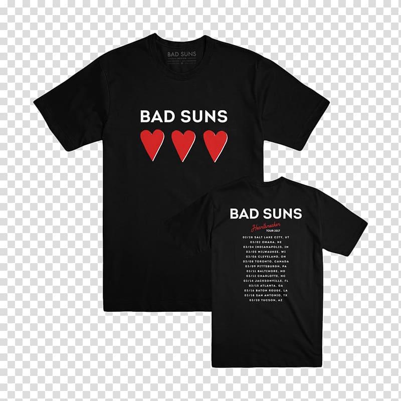 T-shirt Bad Suns Heartbreaker Clothing, T-shirt transparent background PNG clipart