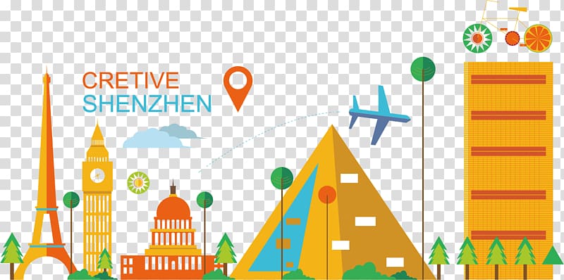 Shenzhen Adobe Illustrator Illustration, Church Tower Building elements transparent background PNG clipart