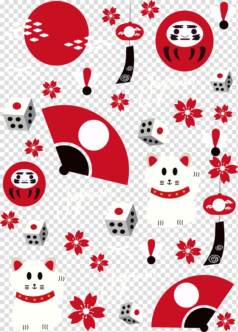 assorted illustration lot, Japan Fundal , Japanese Decor transparent background PNG clipart