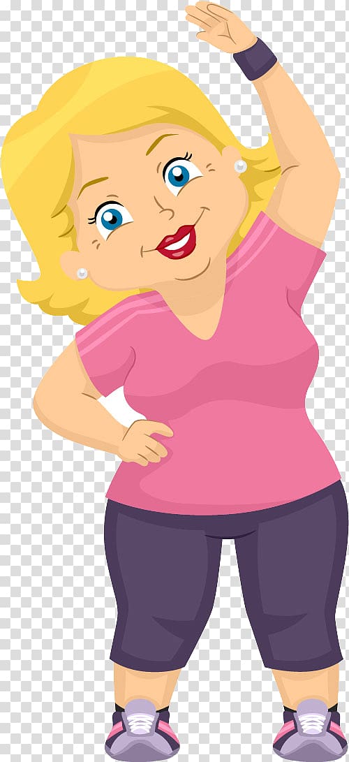 woman wearing pink shirt and black pants , Physical exercise Euclidean Illustration, Movement Women transparent background PNG clipart
