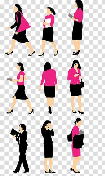 Businessperson Silhouette Woman, Pink Business Women transparent background PNG clipart