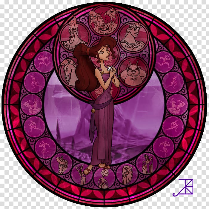Megara Window Stained glass Kingdom Hearts, window transparent background PNG clipart