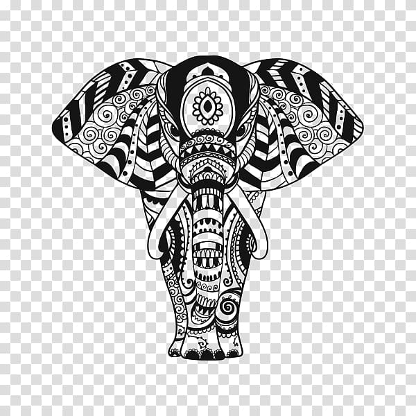 Indian elephant Ornament Pattern, elephant transparent background PNG clipart