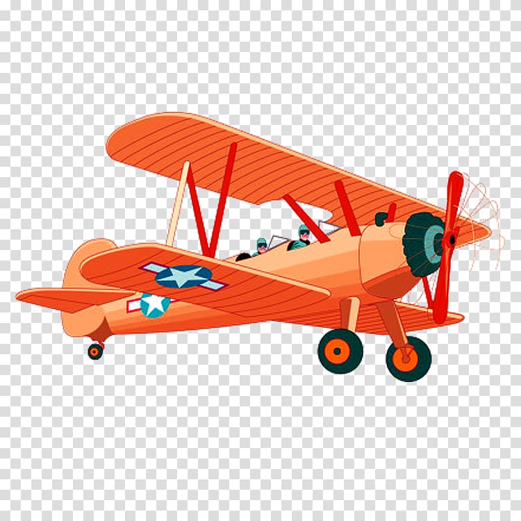 Airplane Antique aircraft Aviation , Cartoon airplane transparent background PNG clipart