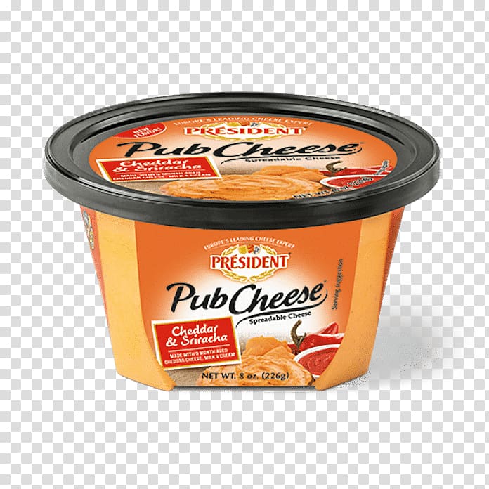 Président Cheddar cheese Pub cheese Cheese spread, cheese wedge transparent background PNG clipart