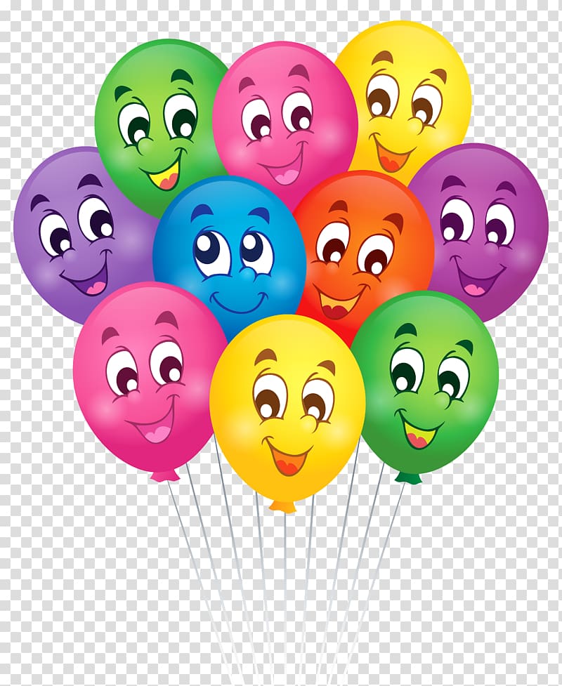 Birthday Wish Greeting card , Balloons with Faces Cartoon , balloon cartoon transparent background PNG clipart