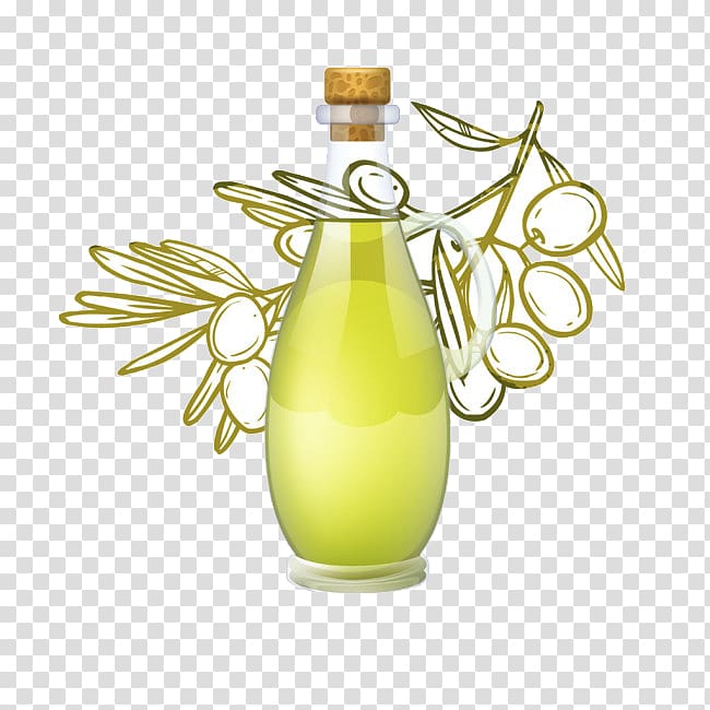 Juice Olive oil Drawing Illustration, Olive oil material transparent background PNG clipart