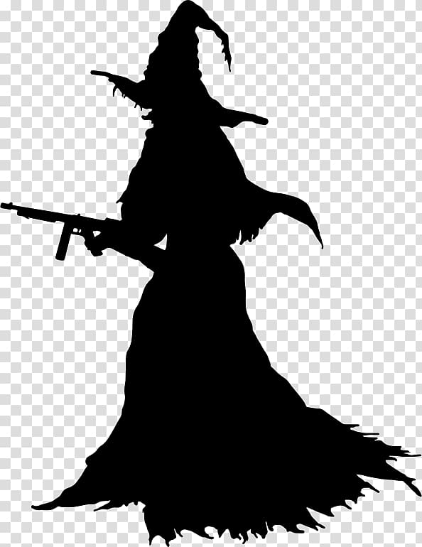 Weapon Silhouette Machine gun , witch transparent background PNG clipart