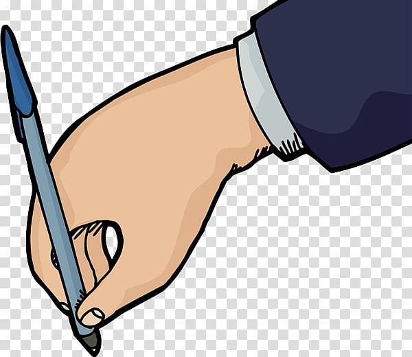 Pen Illustration, An animation hand holding a pen transparent background PNG clipart