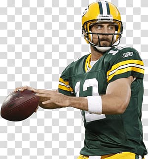 Greenbay Packers player illustration, Green Bay Packers Player Ball transparent background PNG clipart