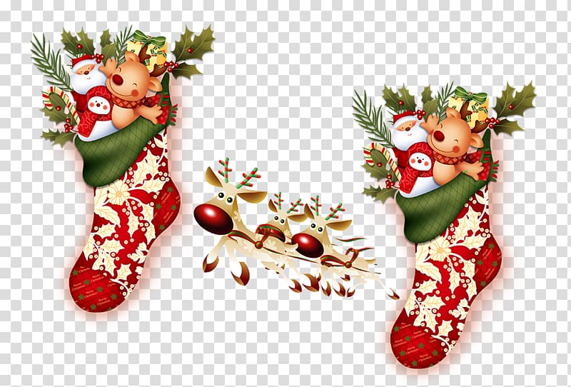 Santa Claus Christmas ing Christmas decoration, Creative Christmas Shoes transparent background PNG clipart