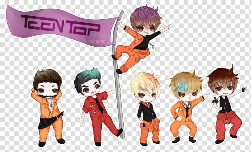 Teen Top K-pop Miss Right Fan art Drawing, Chibi transparent background PNG clipart