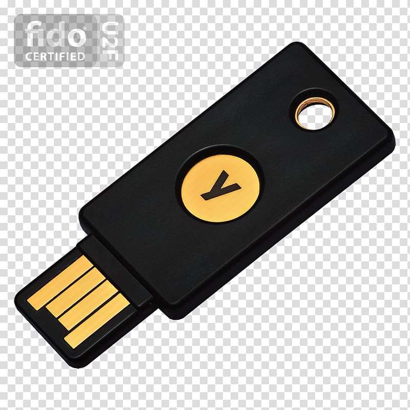 YubiKey One-time password Universal 2nd Factor Two factor authentication, USB transparent background PNG clipart