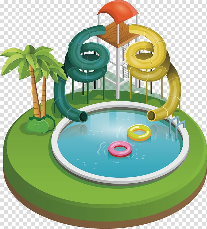 Water park Recreation , three-dimensional water park transparent background PNG clipart