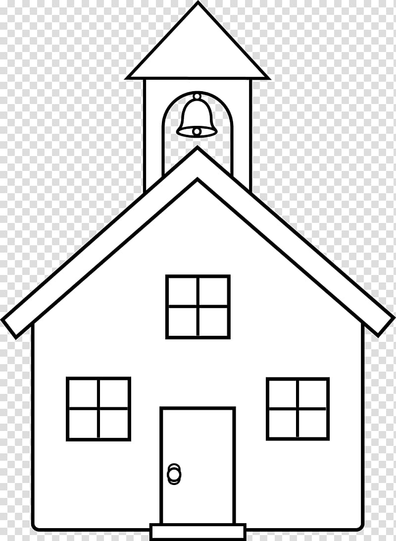 Black and white Church Christian art , Schoolhouse transparent background PNG clipart