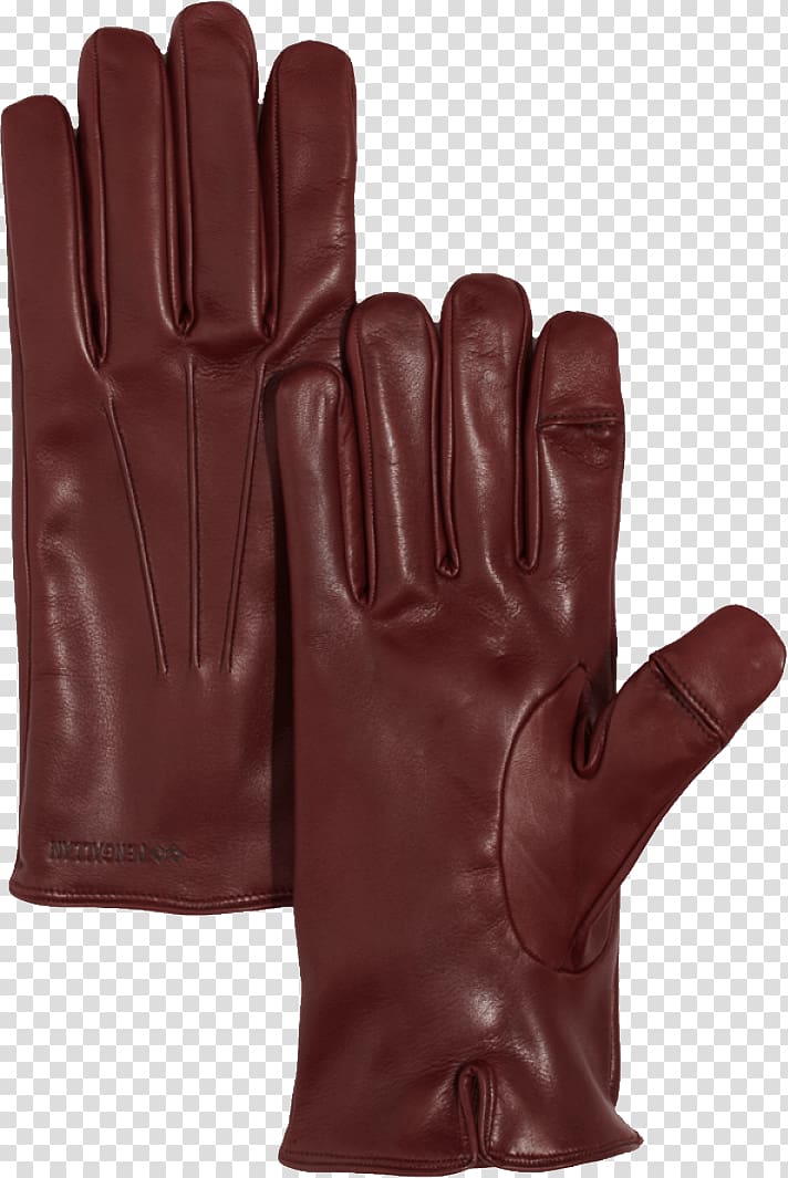 pair of brown leather gloves , Leather Women Gloves transparent background PNG clipart