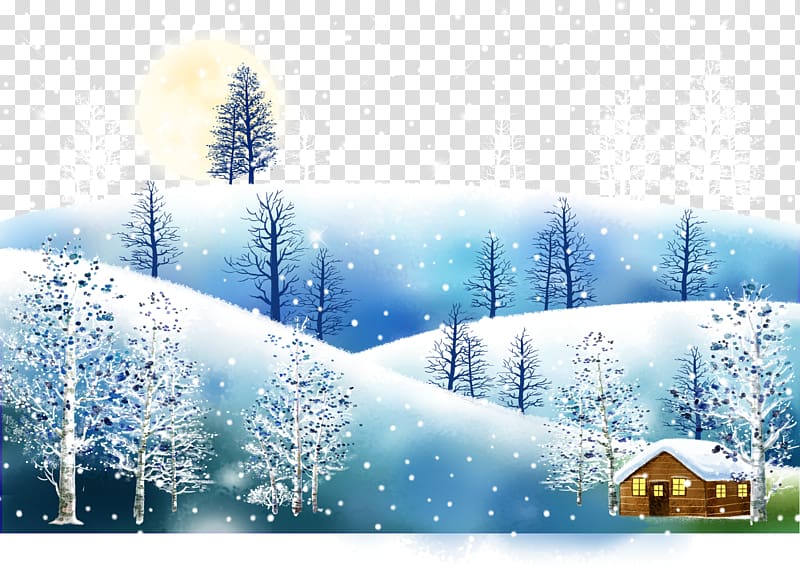 Cartoon Snow Illustration, Winter snow transparent background PNG clipart