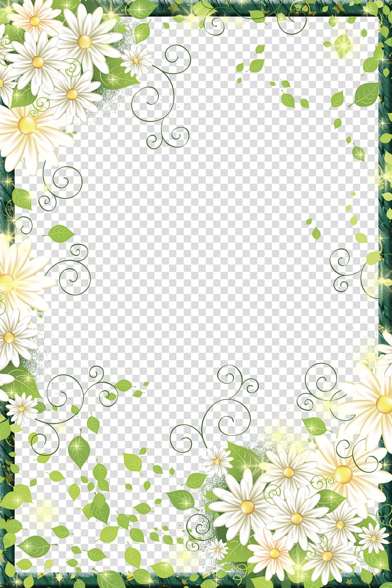 beautiful flowers border frame transparent background PNG clipart