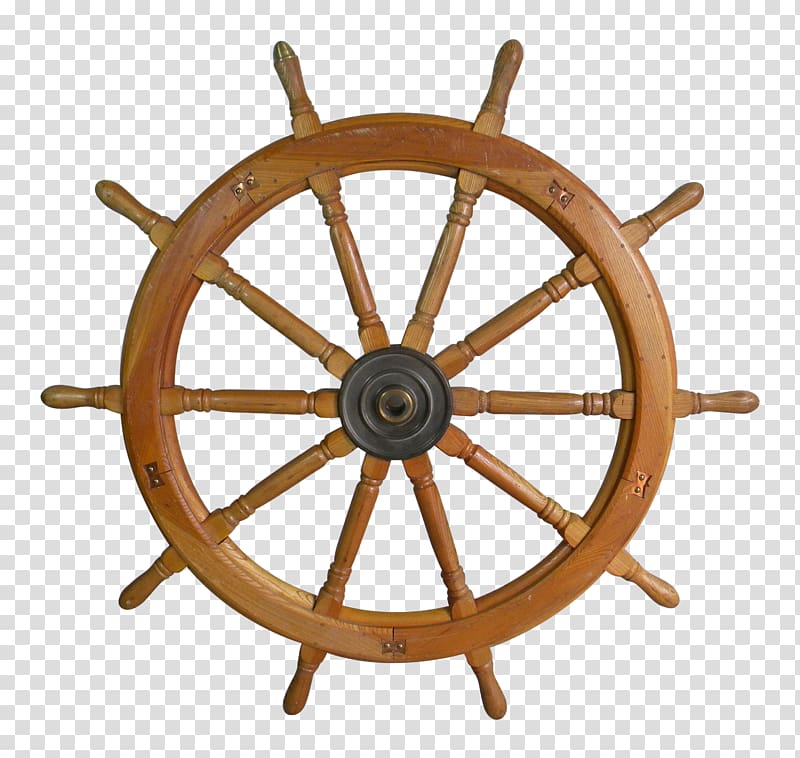 brown ship helm, Ship\'s wheel Wood Helmsman, steering wheel transparent background PNG clipart