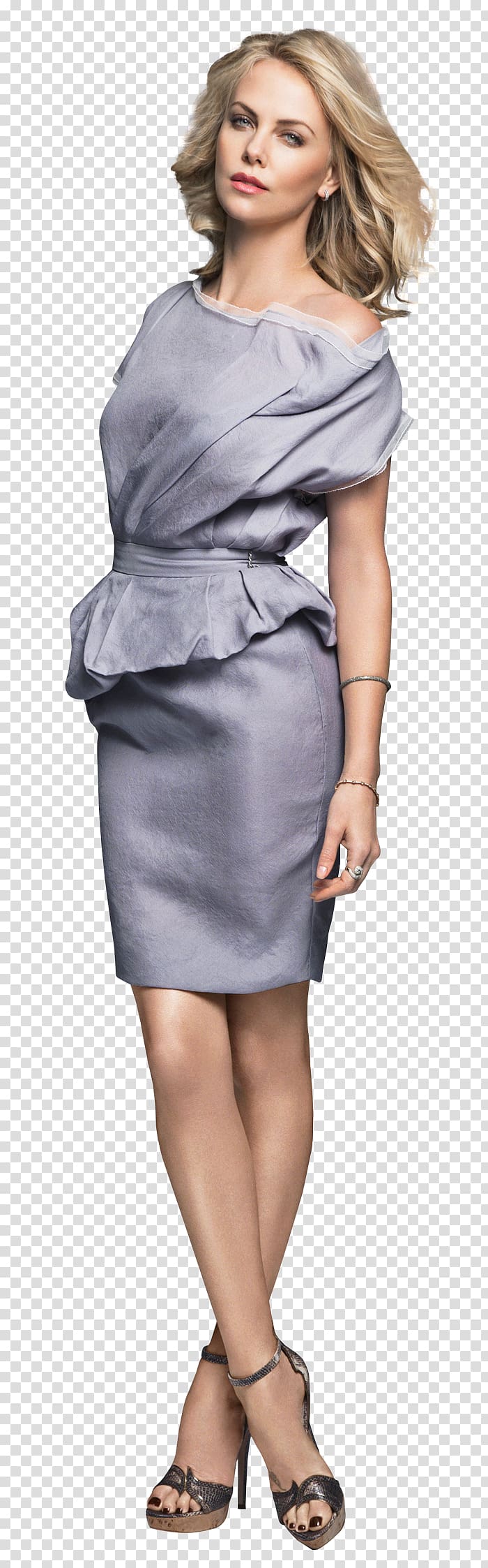 women's grey short-sleeved midi dress, Charlize Theron Display resolution, Charlize Theron transparent background PNG clipart