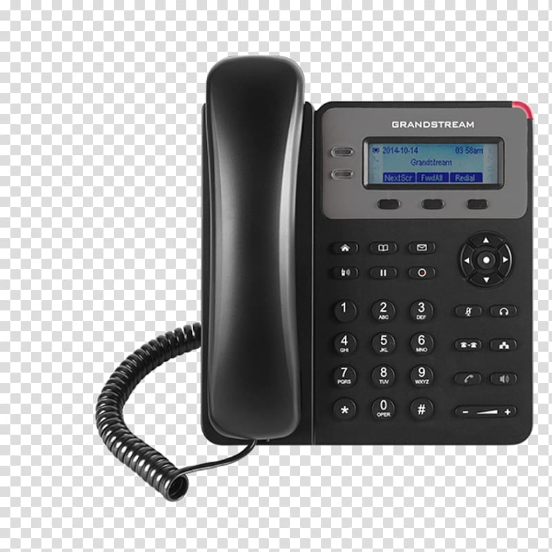 Grandstream Networks VoIP phone Telephone Session Initiation Protocol Voice over IP, telephone handset transparent background PNG clipart