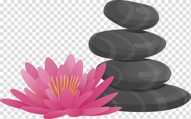 Day spa Blue Color, Hand-painted stones and lotus transparent background PNG clipart