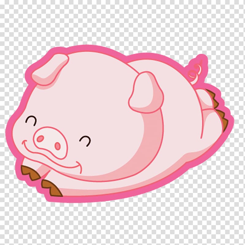 Domestic pig Cartoon Cuteness , Pink pig transparent background PNG clipart